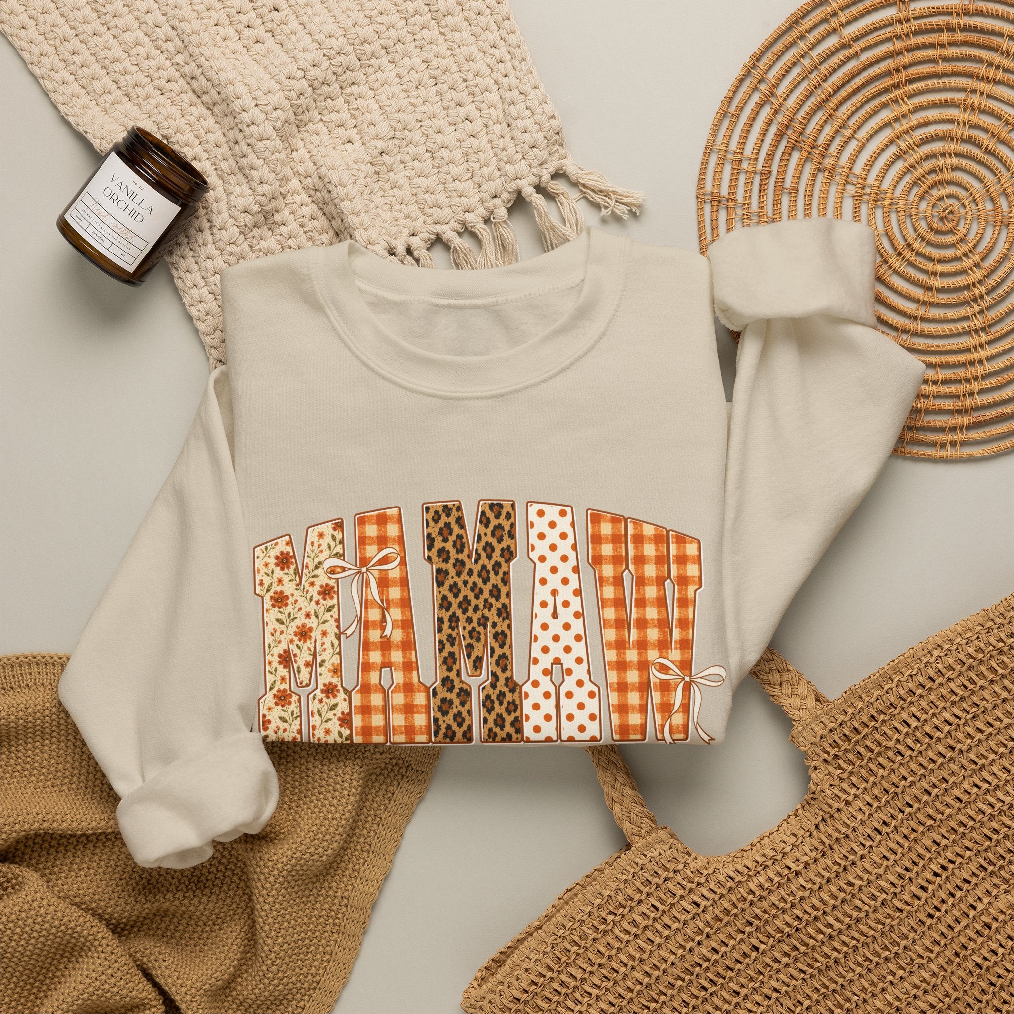 Mamaw Patchwork Crewneck Sweatshirt