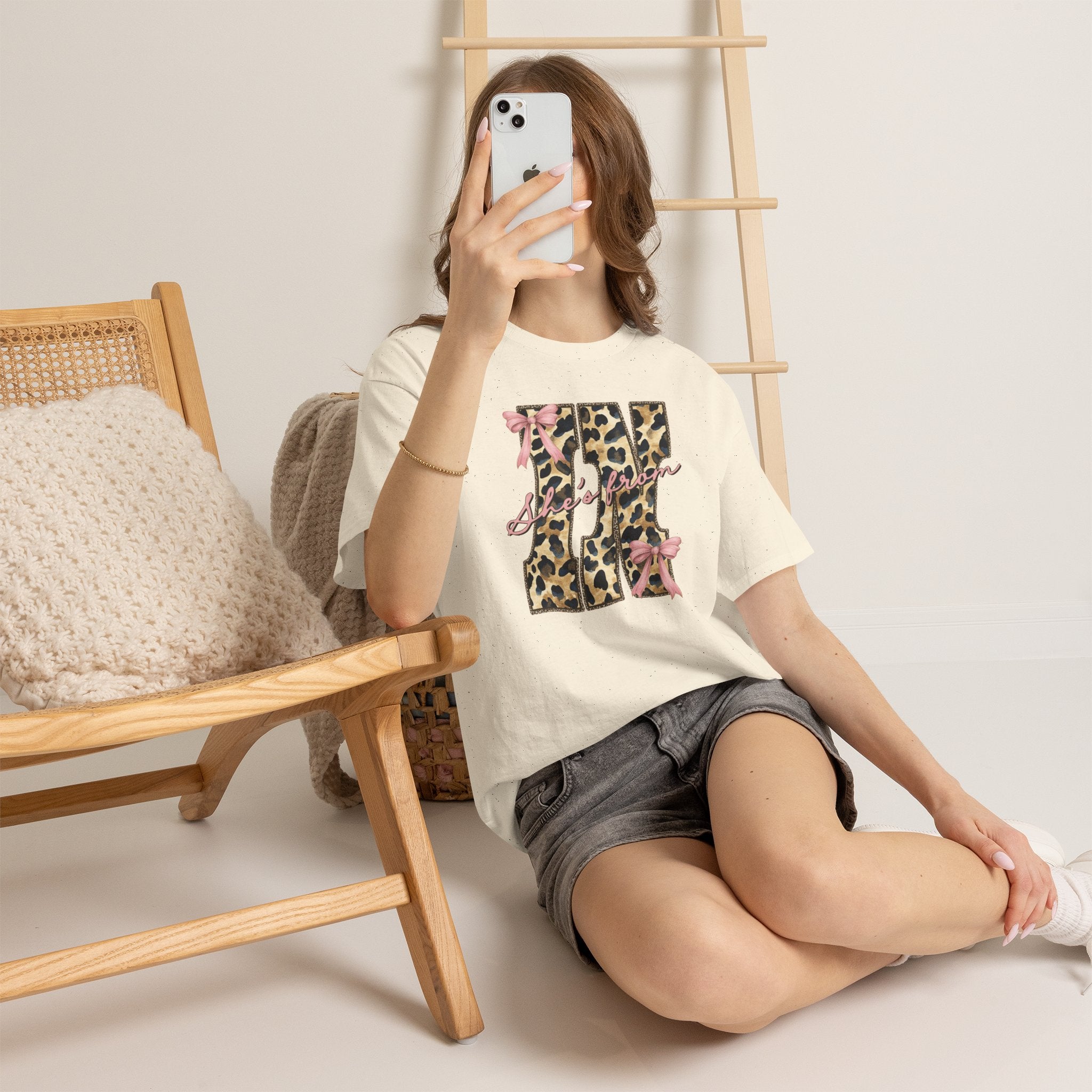 Leopard 'She's From' IN T-shirt