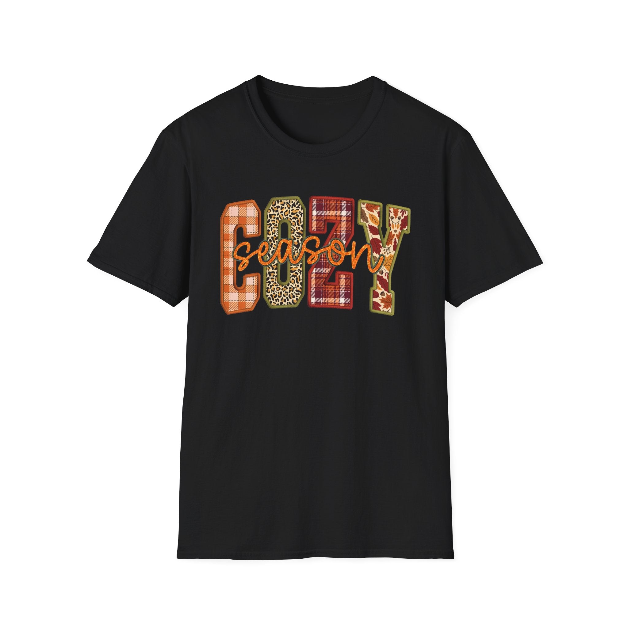Plaid & Leopard Fall Graphic T-Shirt