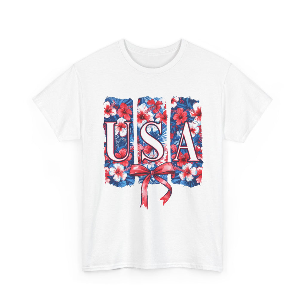 USA Floral Flag T-Shirt