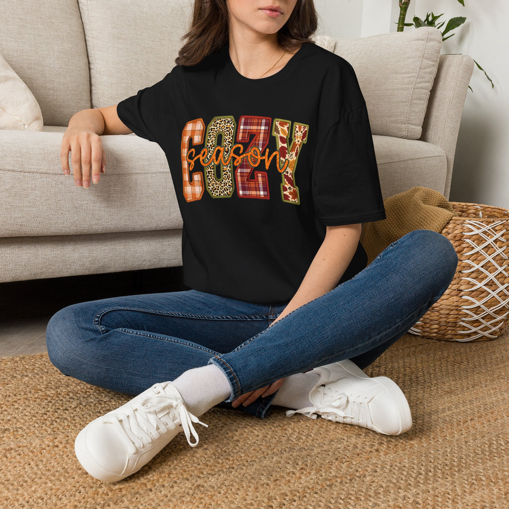 Plaid & Leopard Fall Graphic T-Shirt