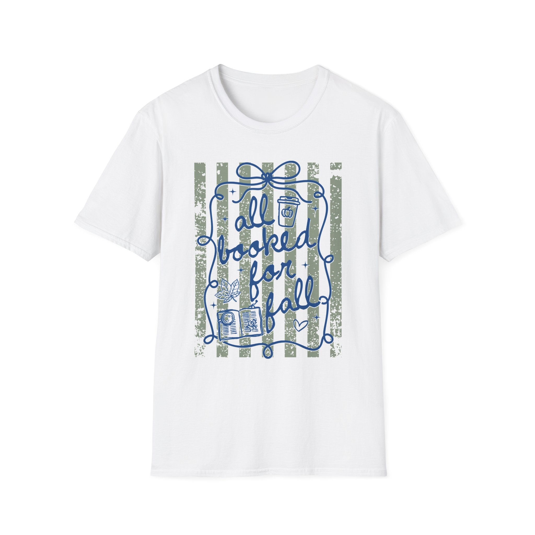 All Booked for Fall Vintage Striped Graphic Tee