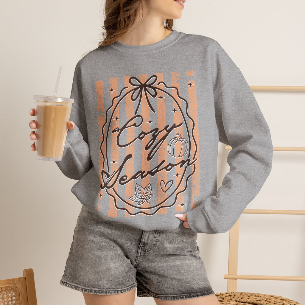 Cozy Season Striped Crewneck Sweatshirt