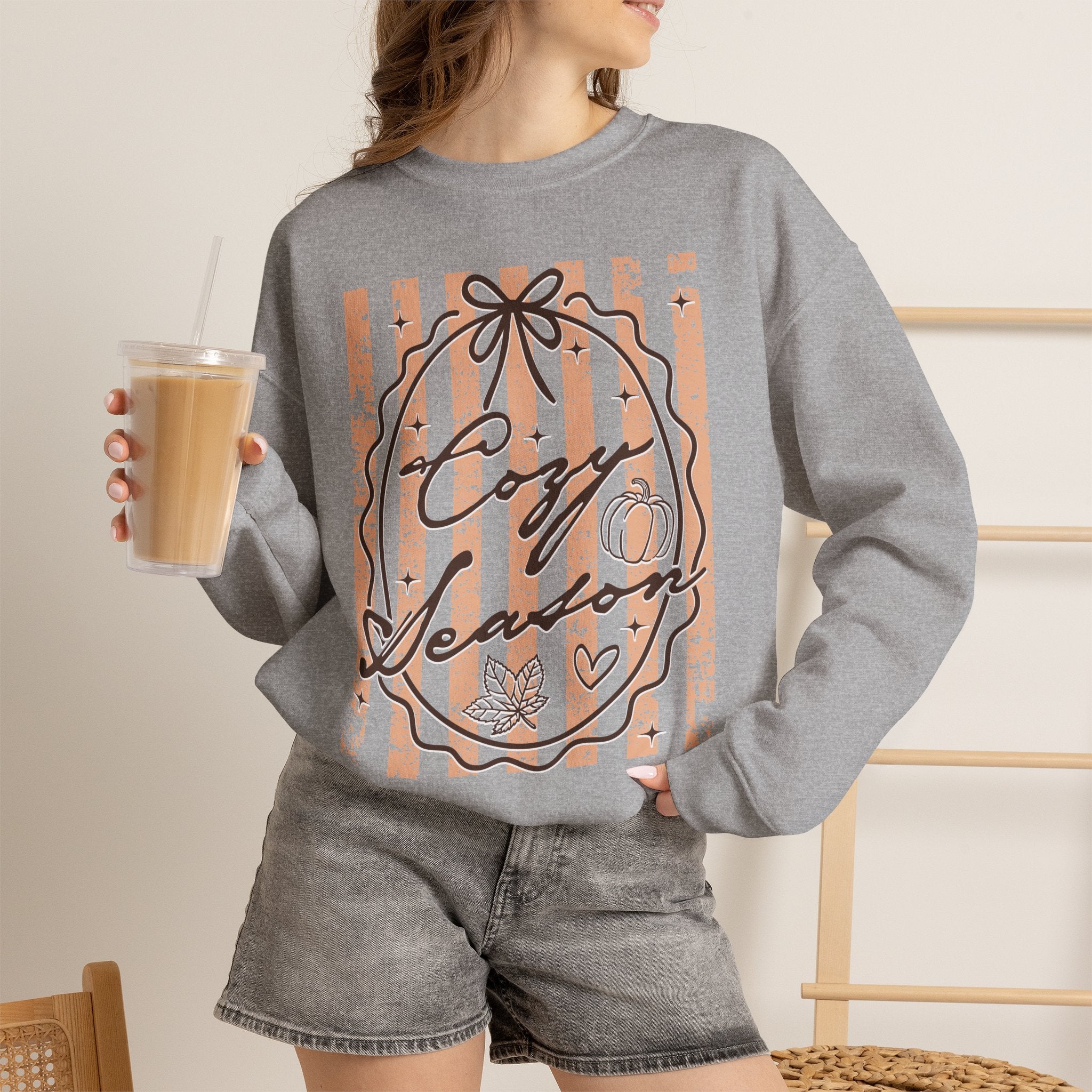 Cozy Season Striped Crewneck Sweatshirt