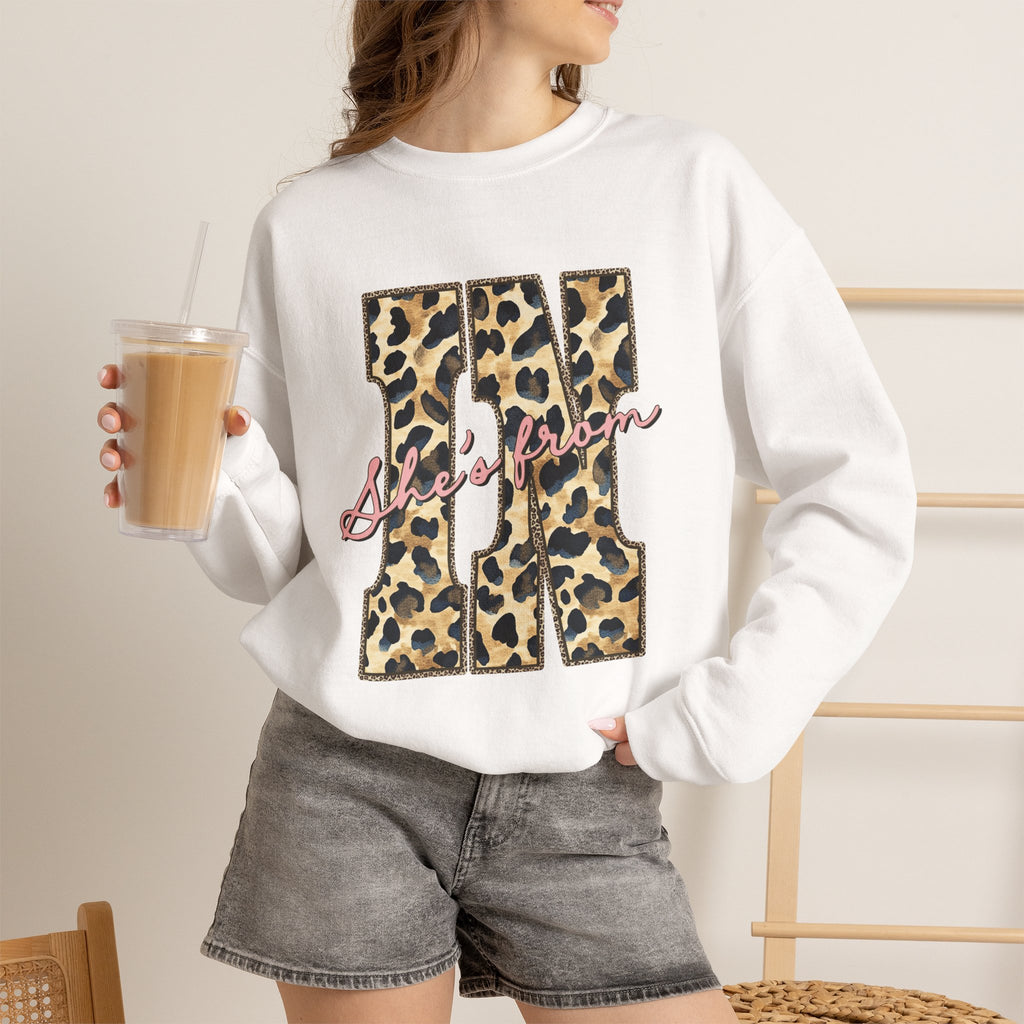 Leopard 'She's From' IN Crewneck