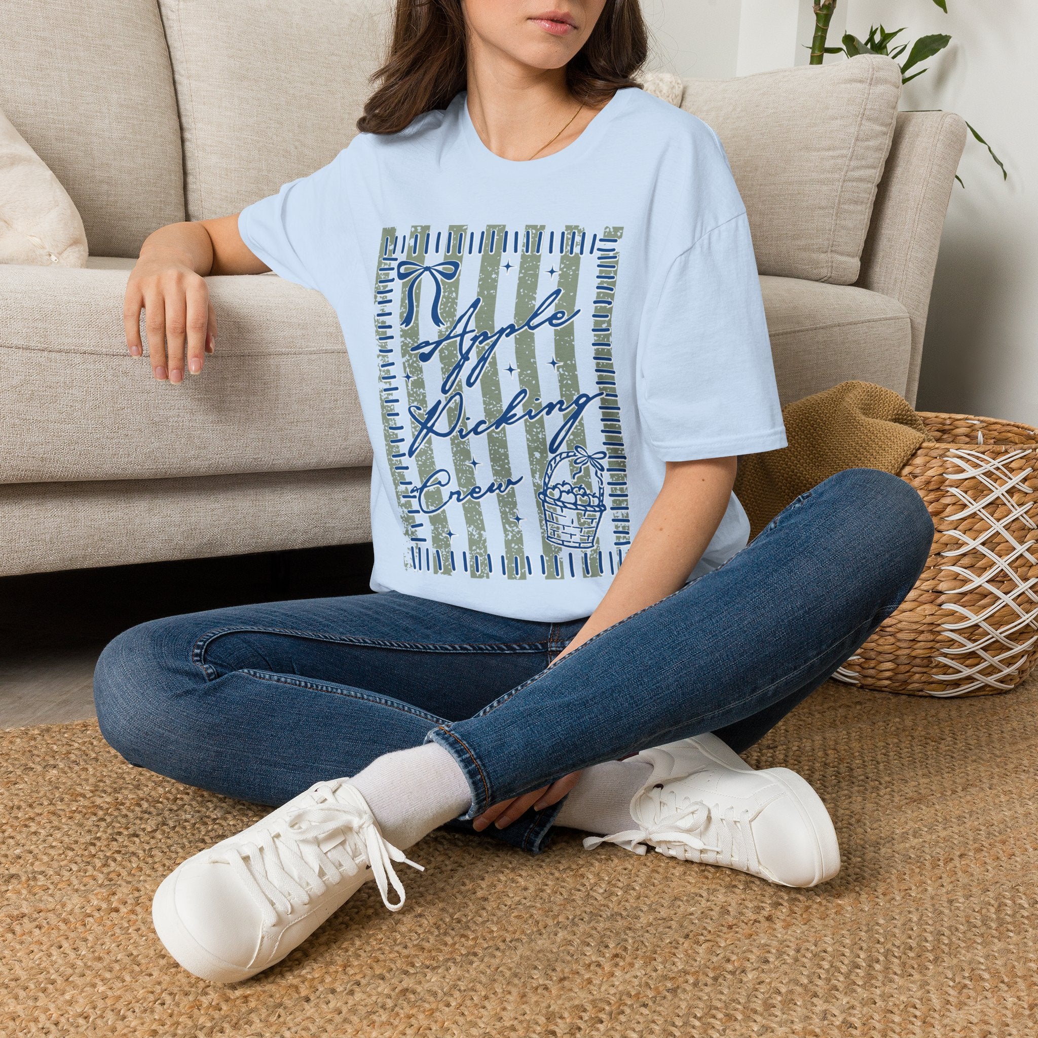 Apple Picking Club Striped Graphic Tee