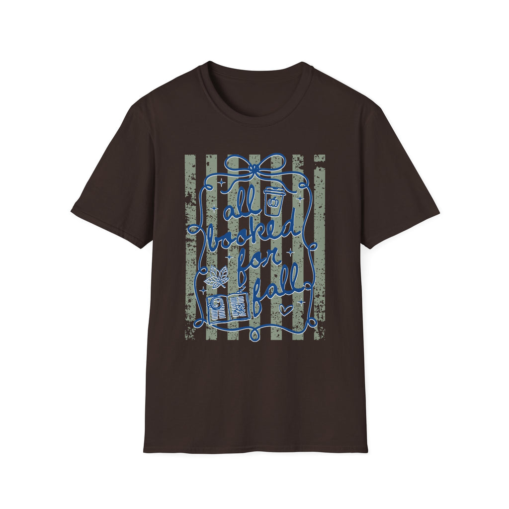 All Booked for Fall Vintage Striped Graphic Tee