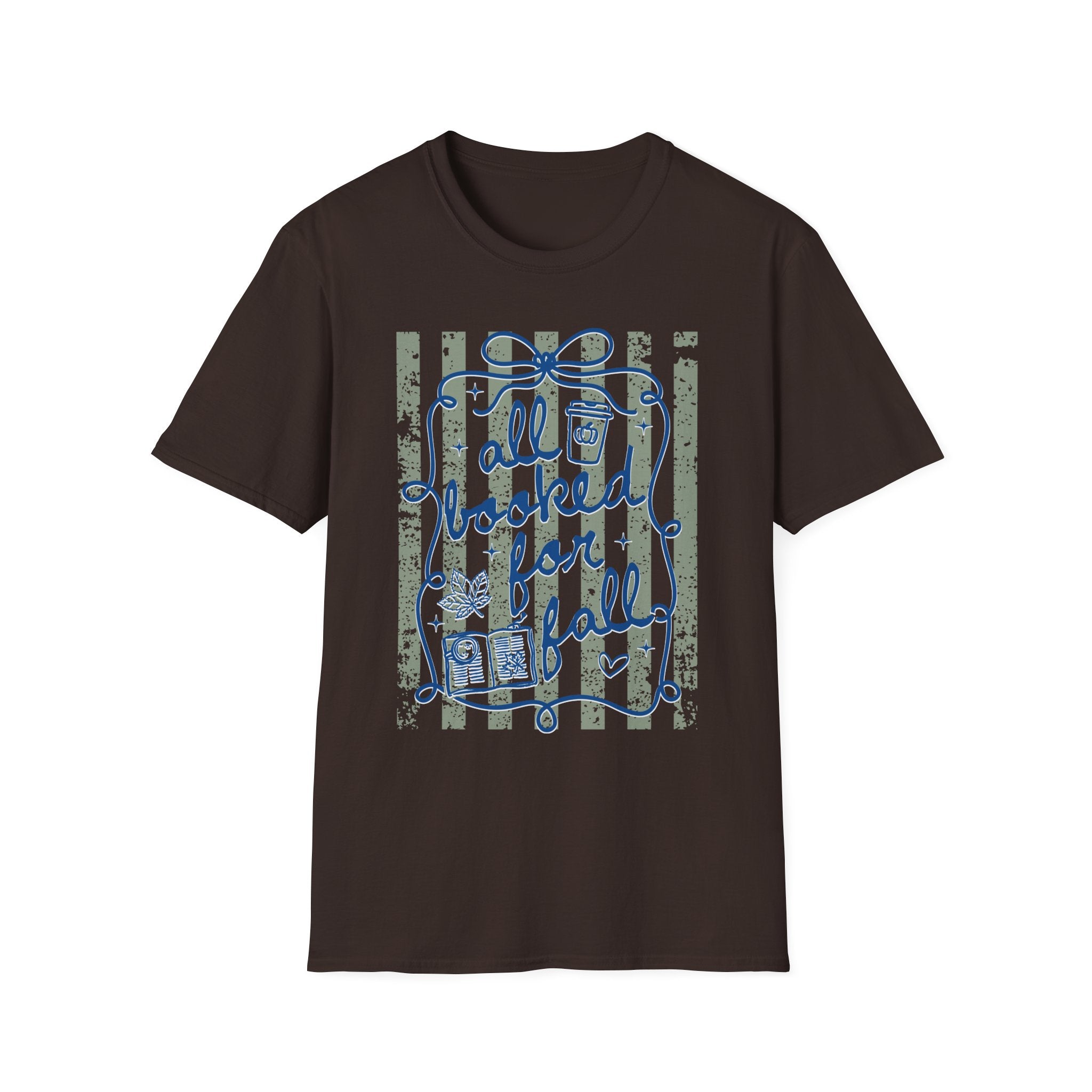 All Booked for Fall Vintage Striped Graphic Tee