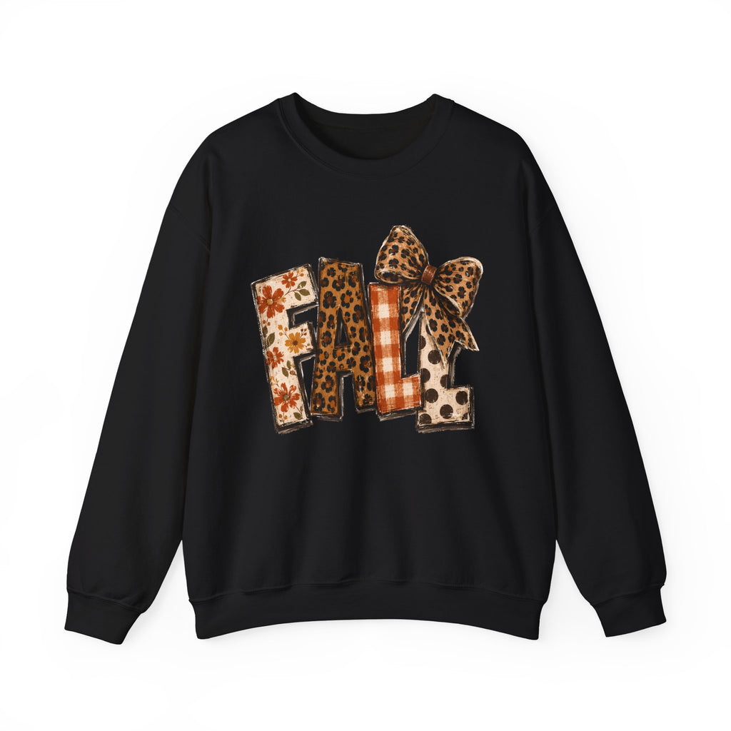Fall Leopard Patch Crewneck Sweatshirt