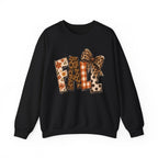 Fall Leopard Patch Crewneck Sweatshirt