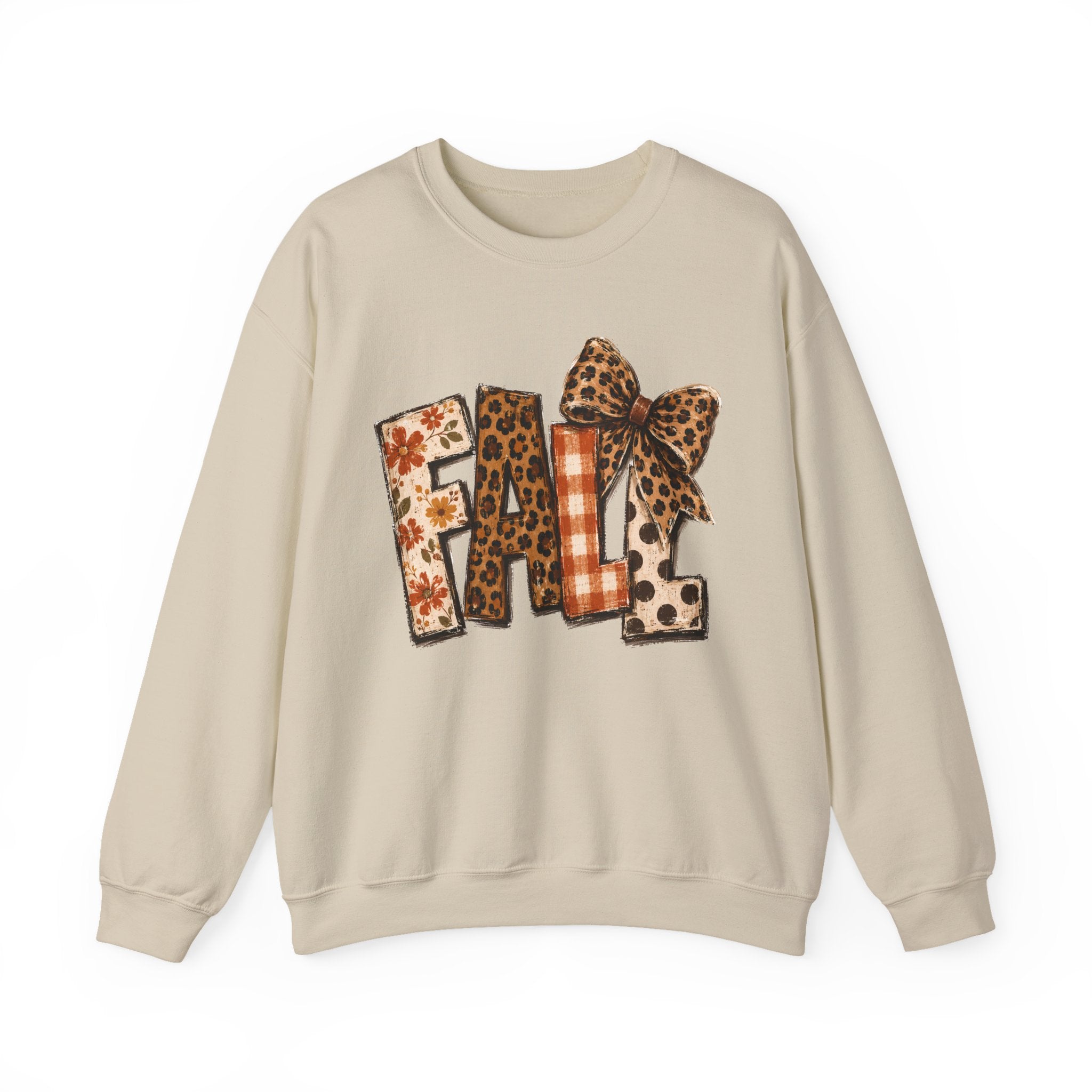 Fall Leopard Patch Crewneck Sweatshirt