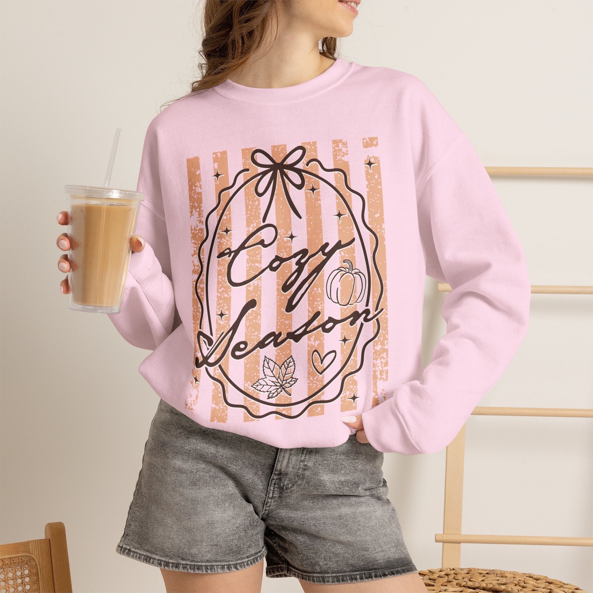 Cozy Season Striped Crewneck Sweatshirt