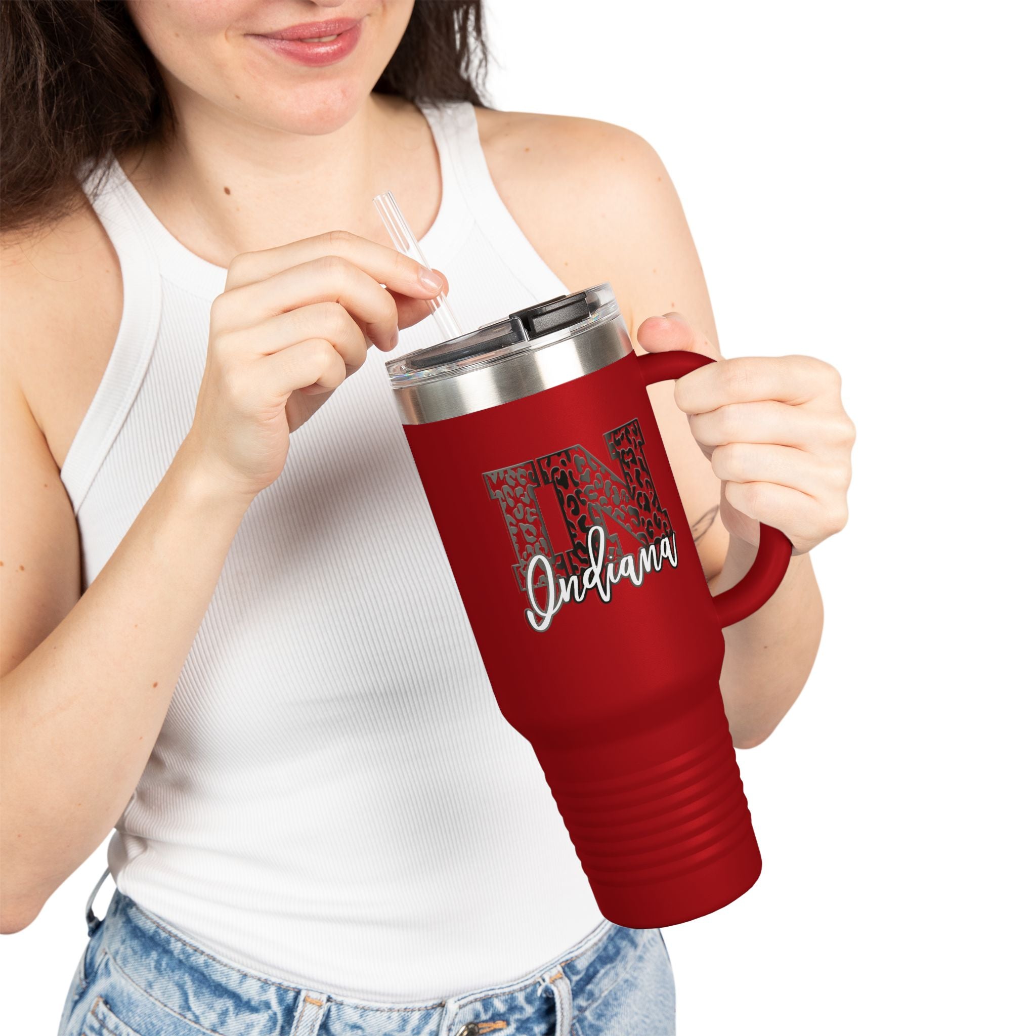 IN Leopard Print 40oz Insulated Travel Mug