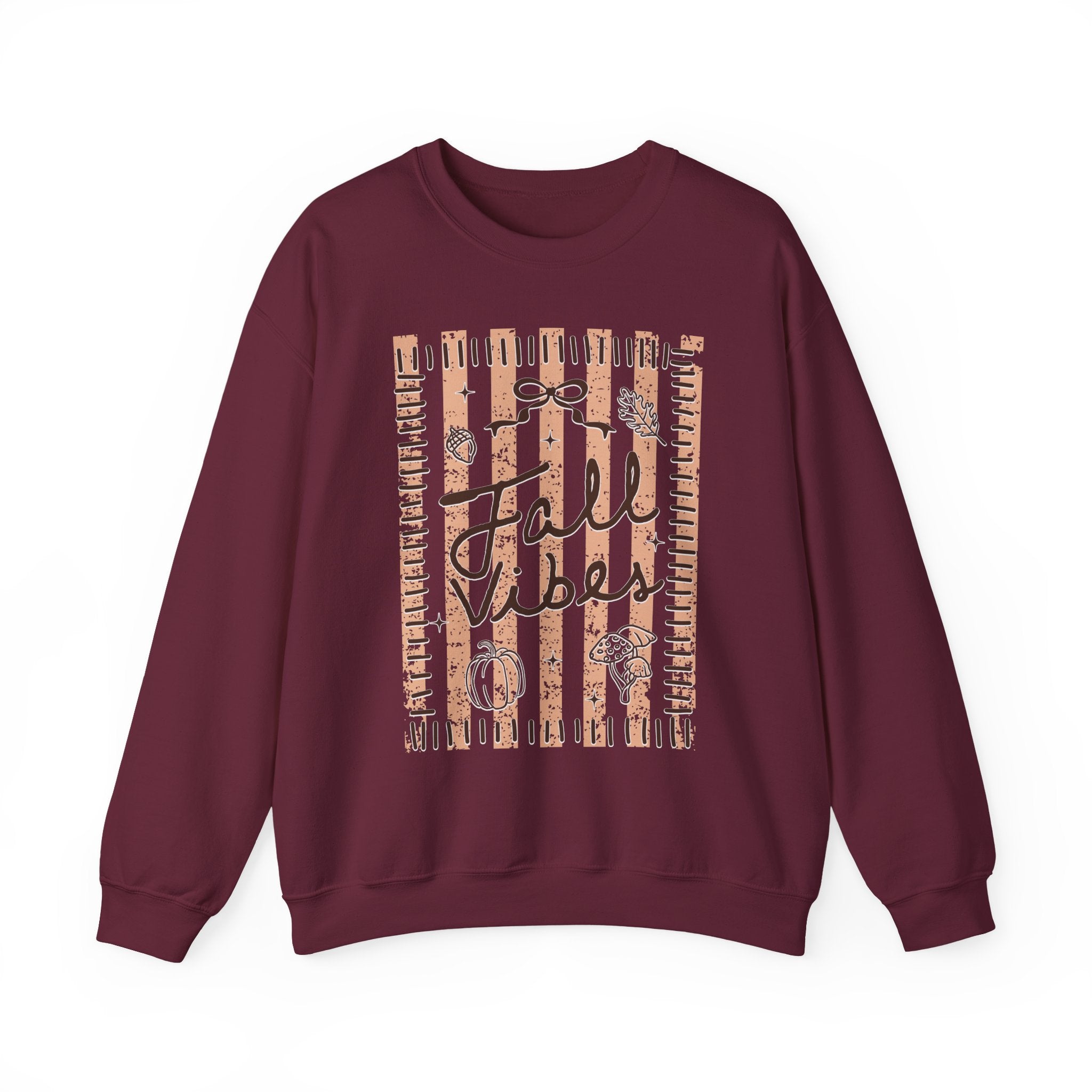 Fall Vibes Striped Crewneck Sweatshirt