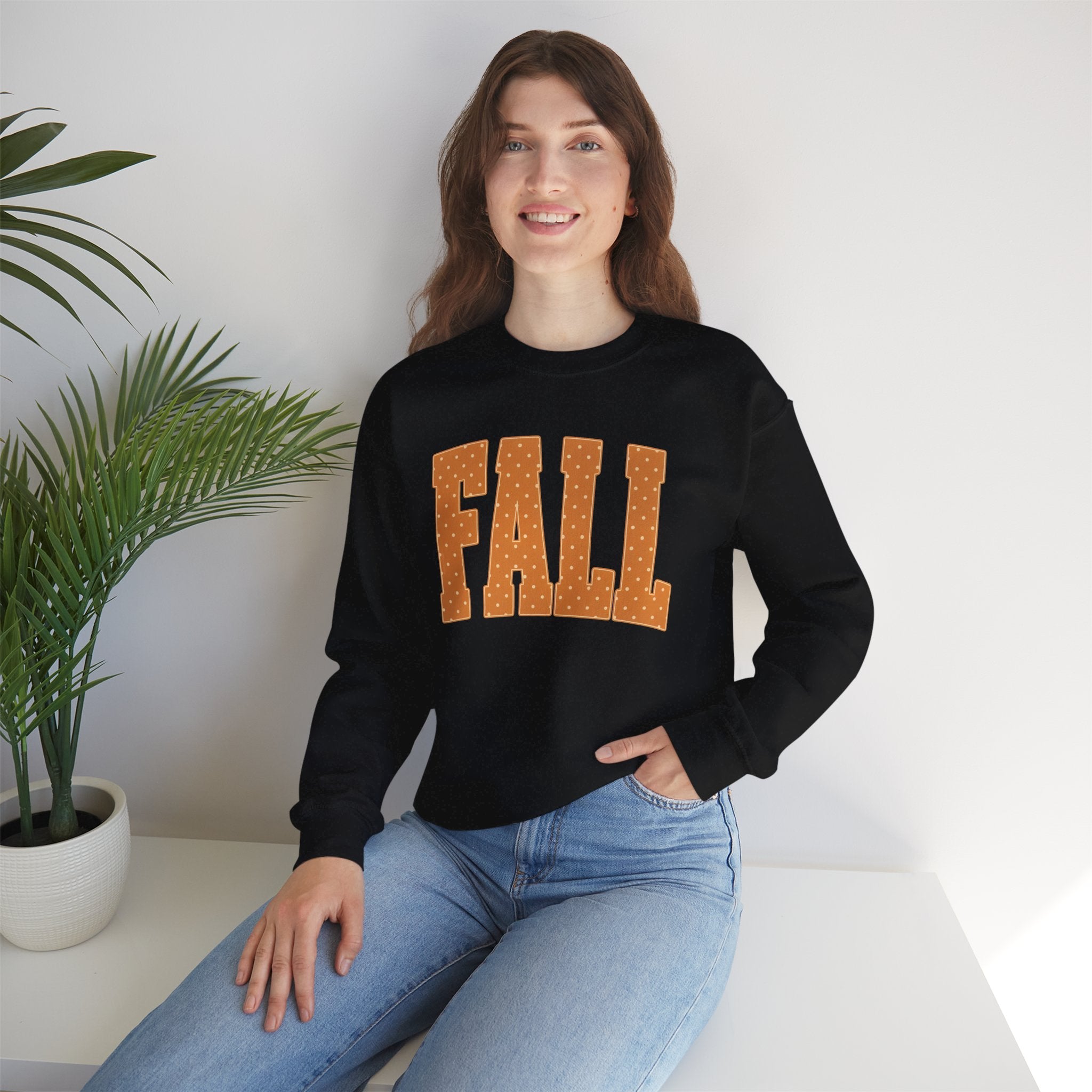 Fall Polka Dot Crewneck Sweatshirt