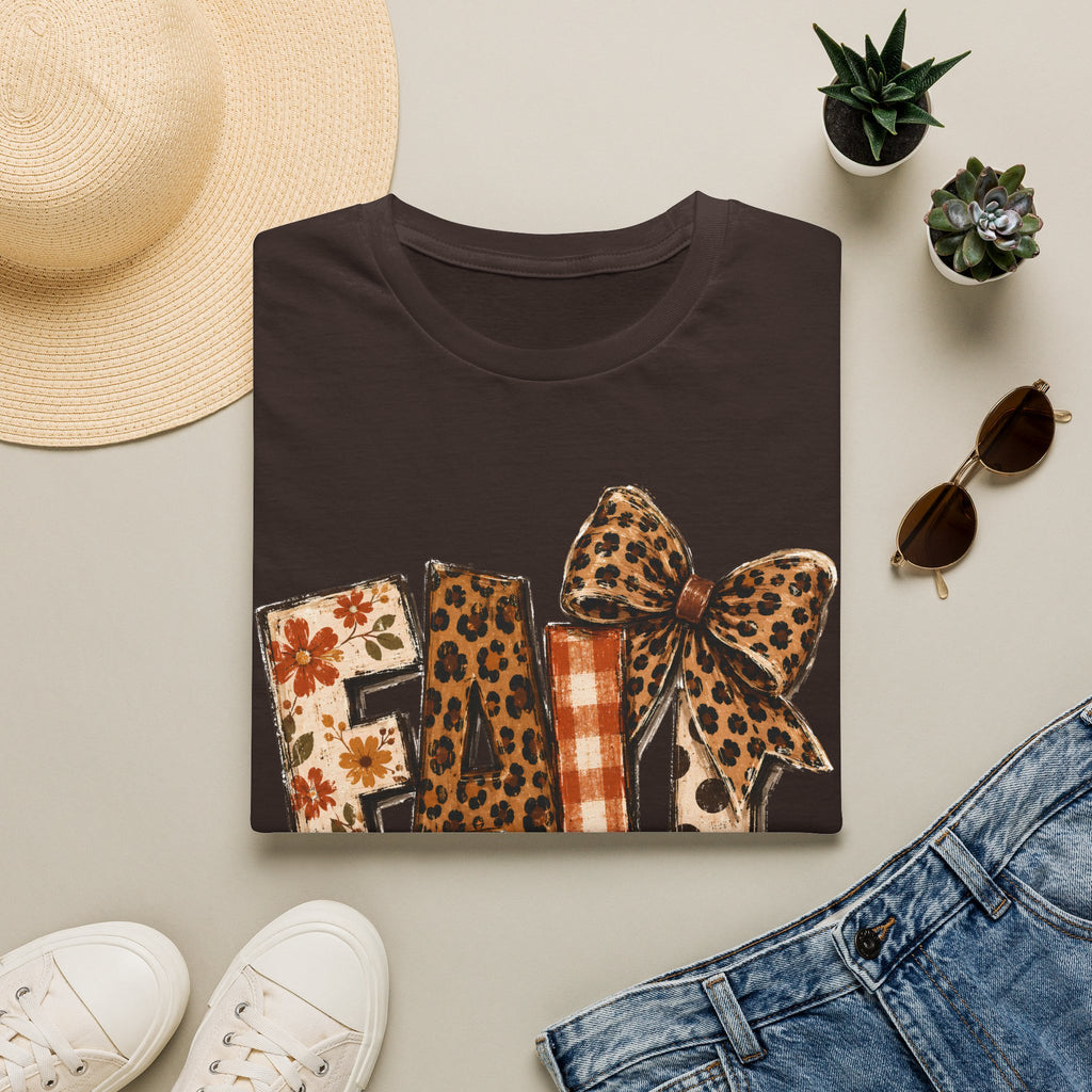 'FALL' Leopard & Plaid Bow T-Shirt