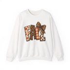 Fall Leopard Patch Crewneck Sweatshirt