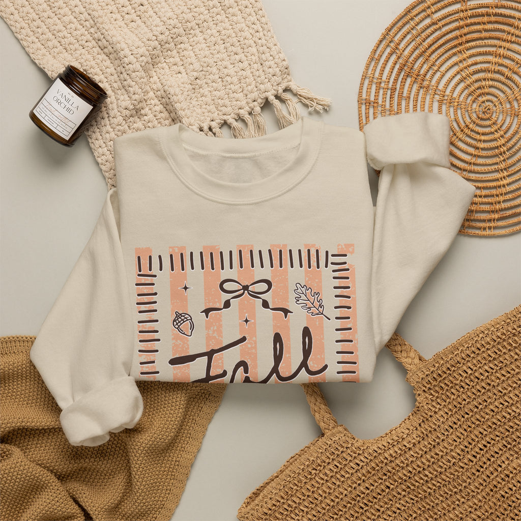 Fall Vibes Striped Crewneck Sweatshirt