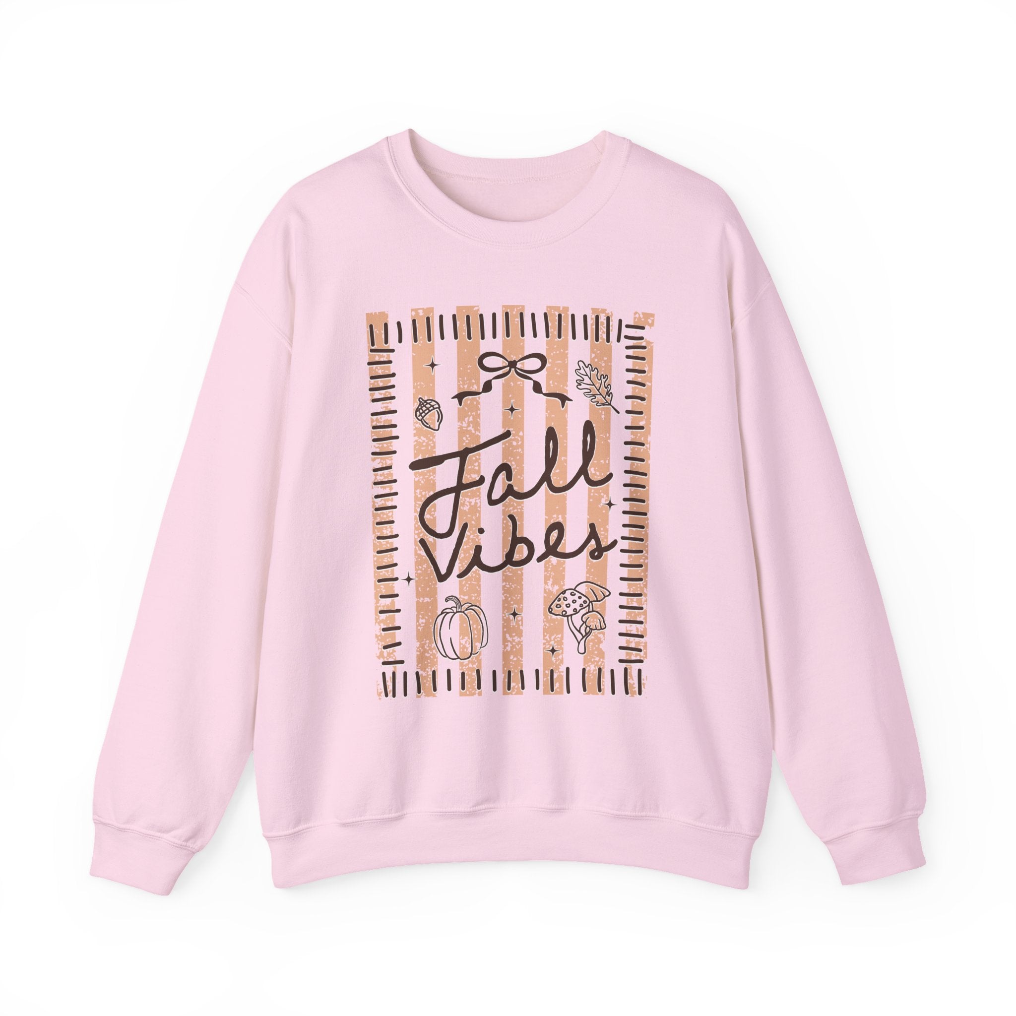 Fall Vibes Striped Crewneck Sweatshirt