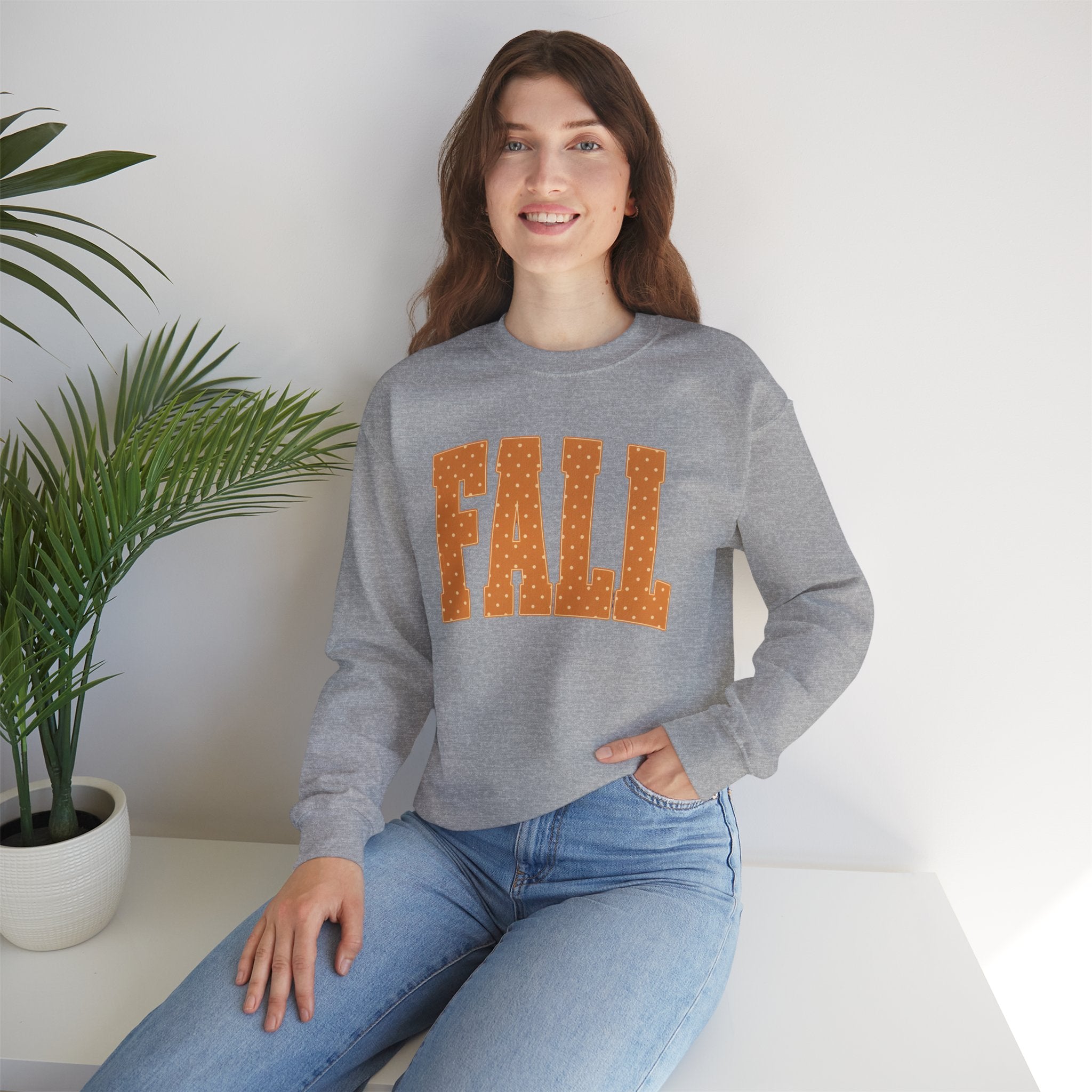 Fall Polka Dot Crewneck Sweatshirt