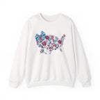Patriotic Floral USA Crewneck