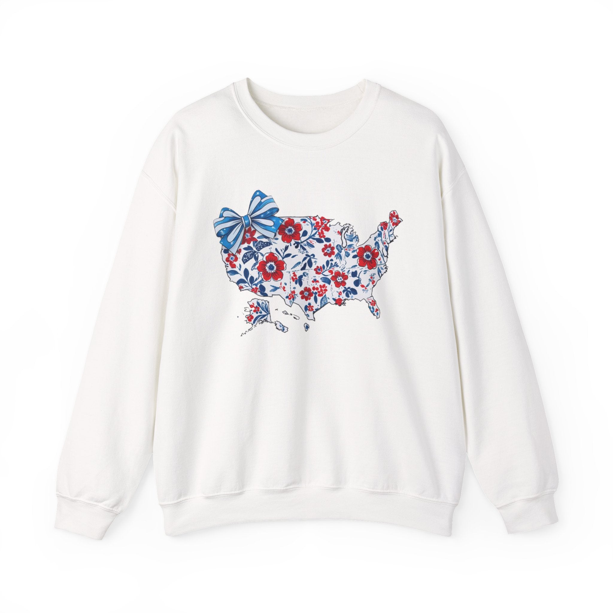 Patriotic Floral USA Crewneck