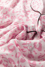 Pink Leopard Print 2cps Long Pajama Set