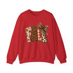 Fall Leopard Patch Crewneck Sweatshirt