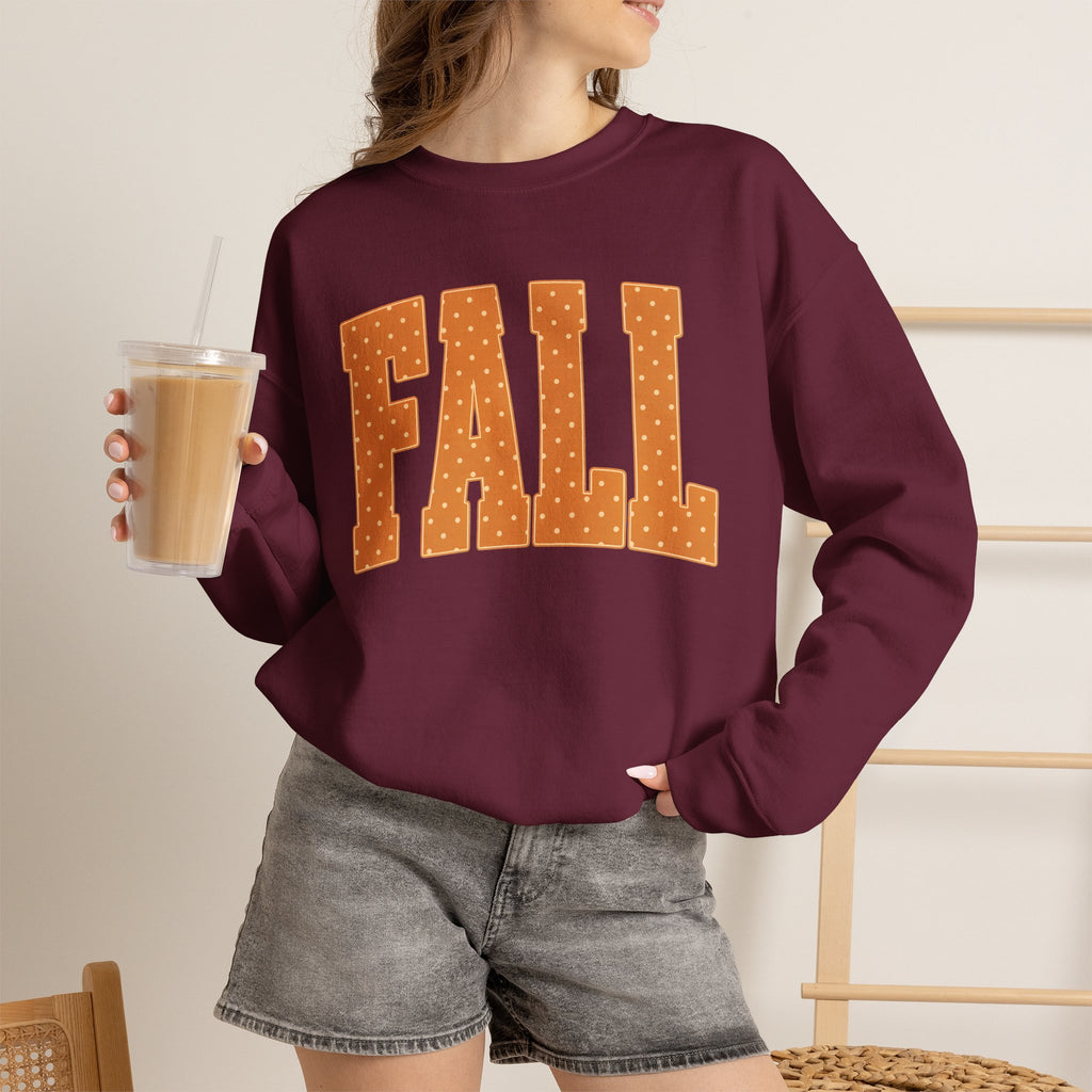 Fall Polka Dot Crewneck Sweatshirt