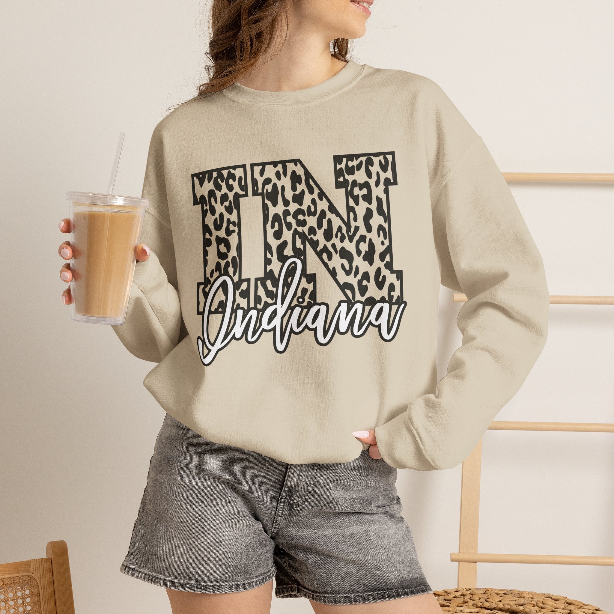 Indiana Leopard Print IN Crewneck