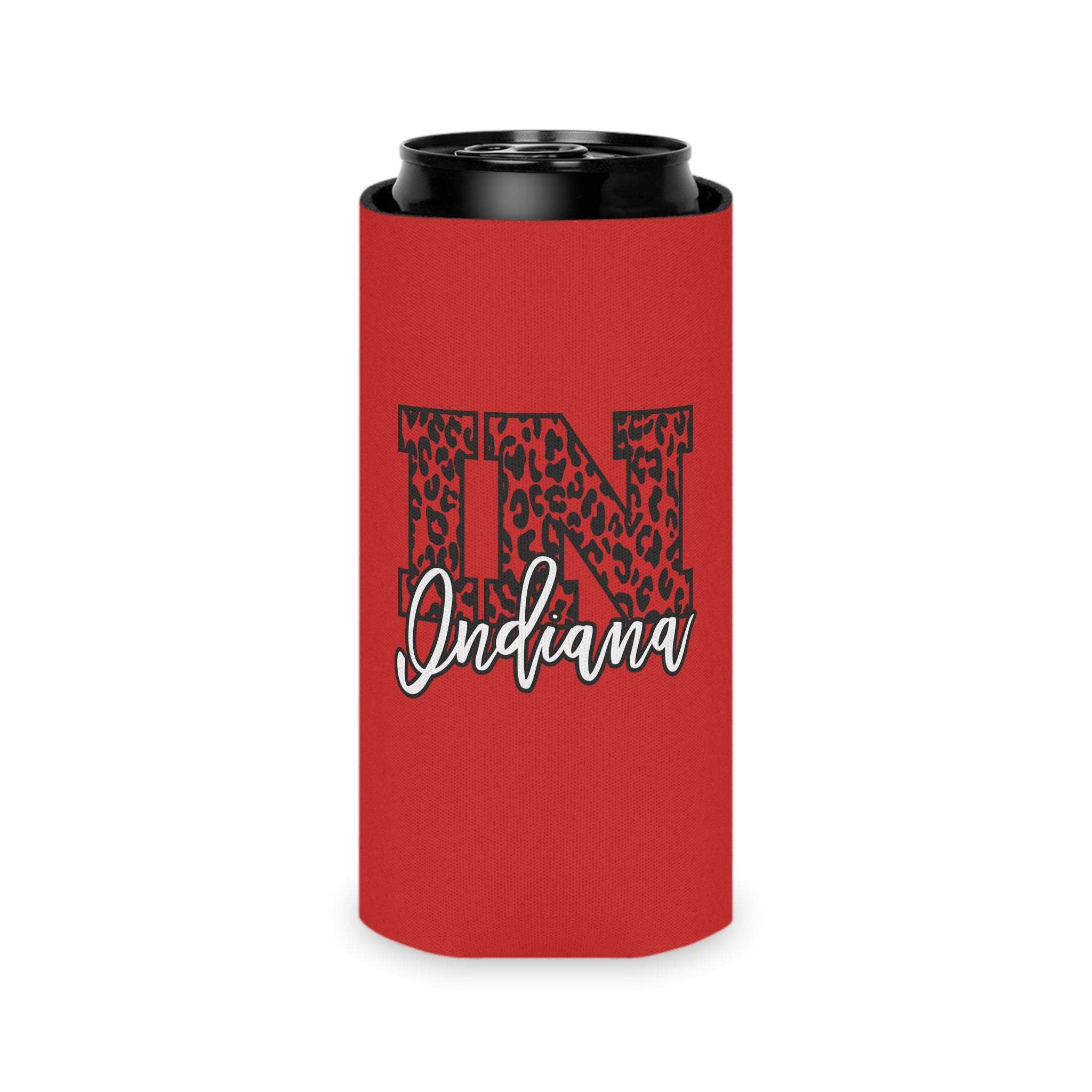 Indiana Leopard Print Double Sided Can Cooler