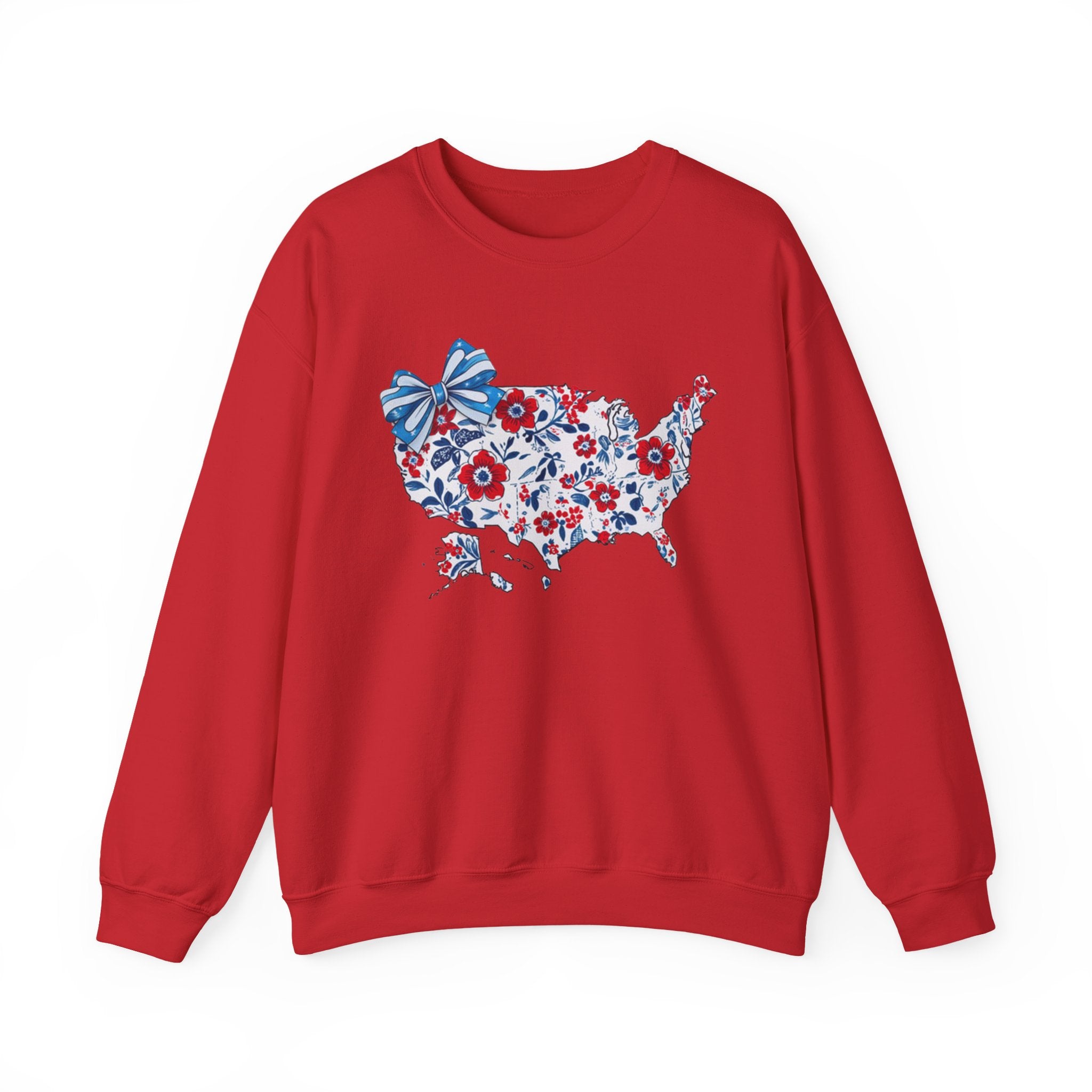 Patriotic Floral USA Crewneck