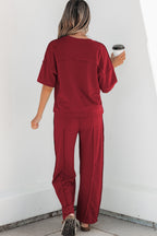 Drop Shoulder Boxy Tee and Barrel Pants Set