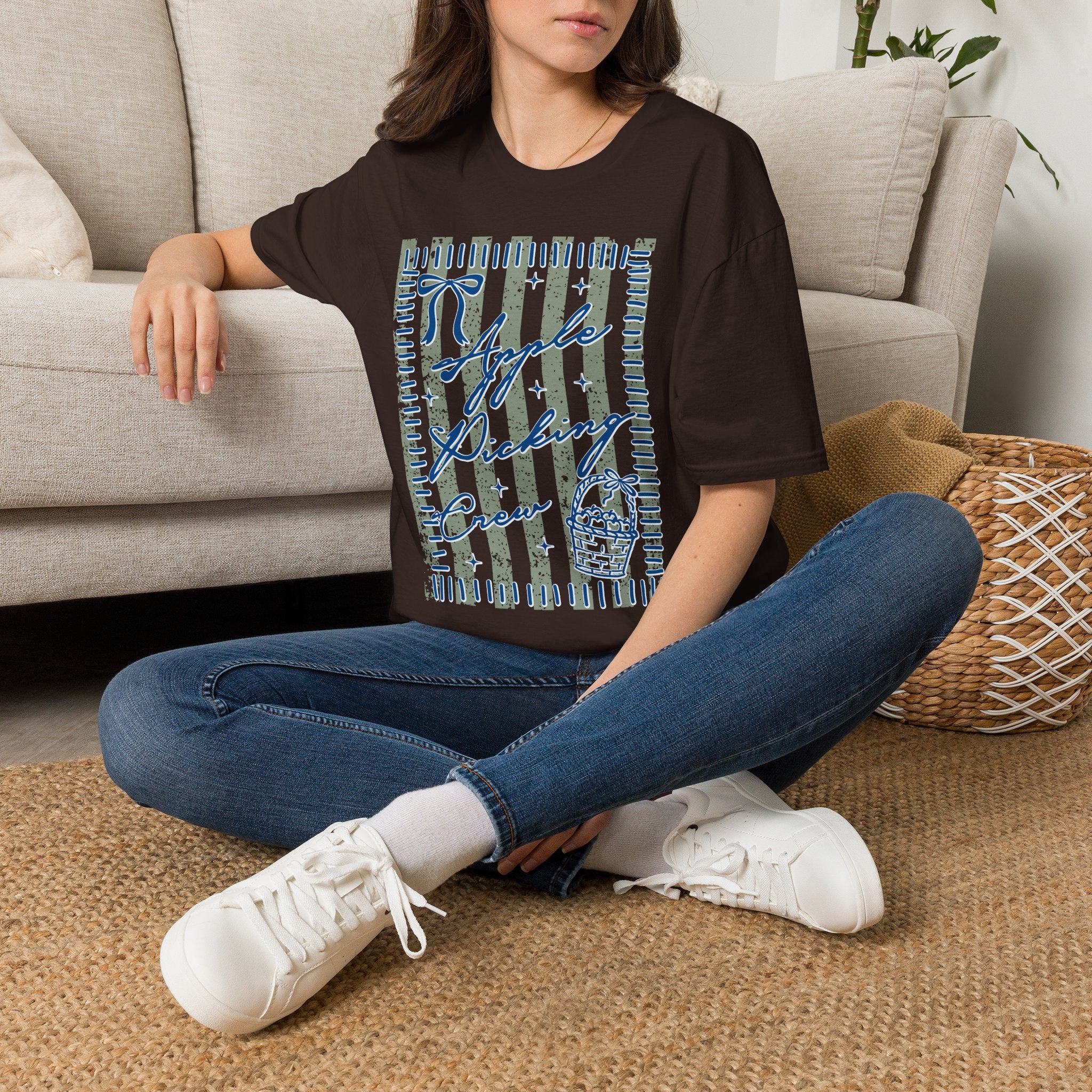 Apple Picking Club Striped Graphic Tee