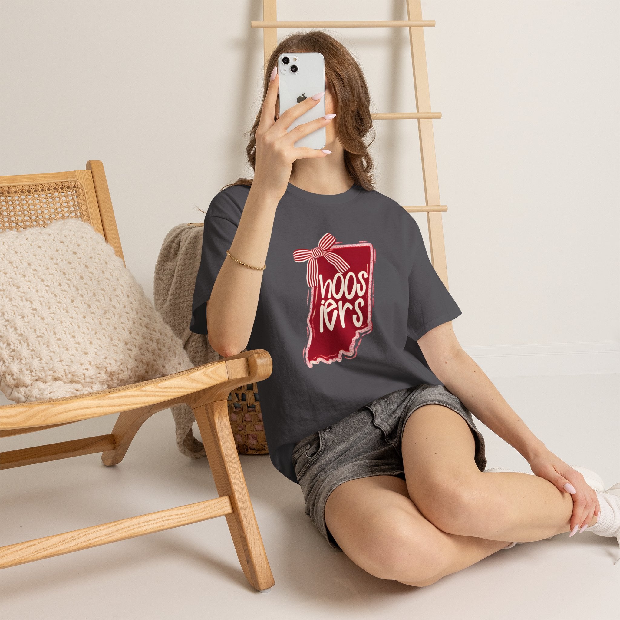 Indiana Hoosiers State with Bow Tee