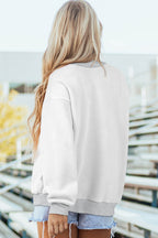 AMERICA/1776 Faux Patchwork Reversible Mock Neck Sweatshirt