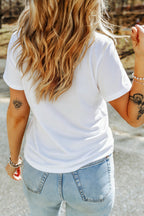 She Loves Jesus and America Flag Graphic Tee