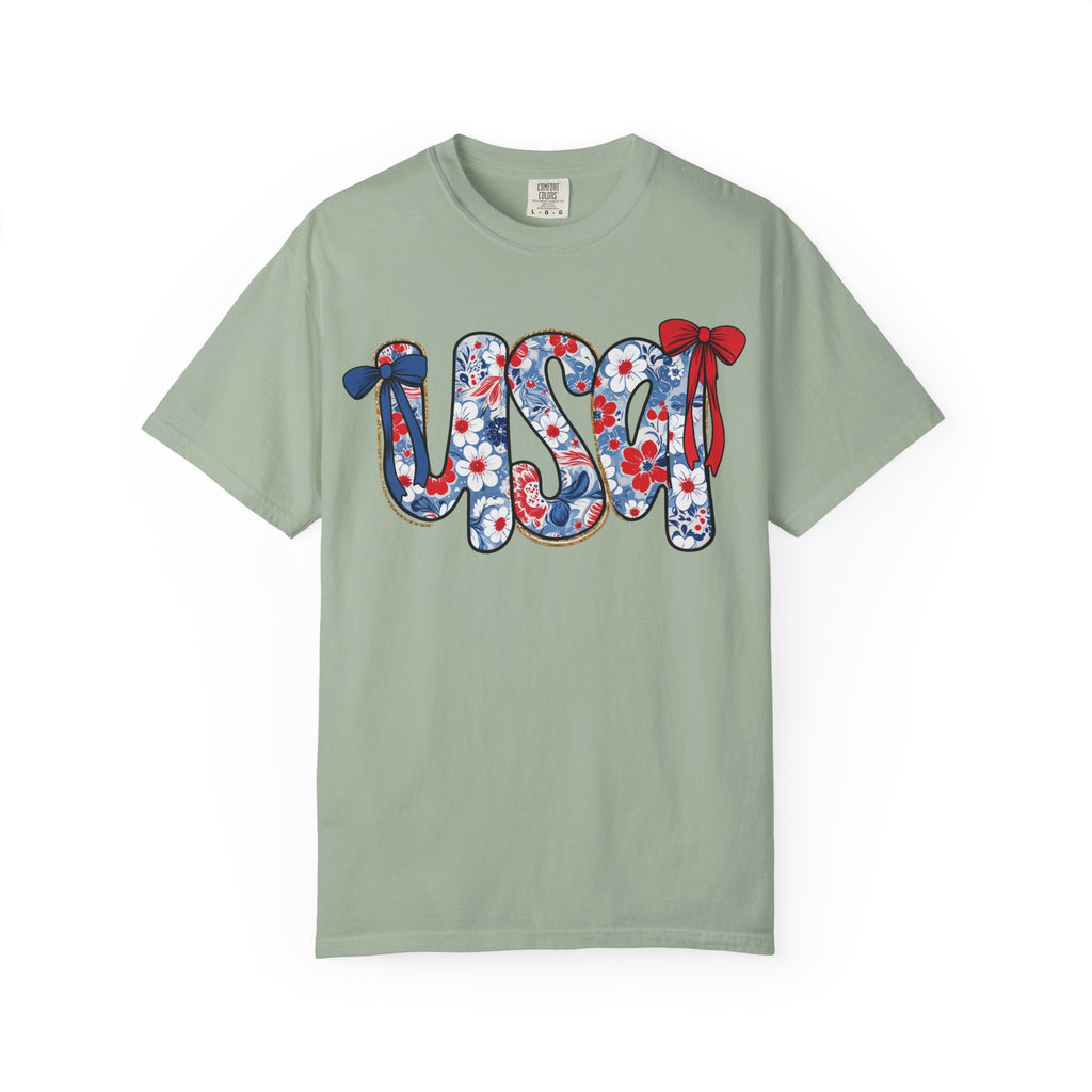USA Floral Graphic T-Shirt