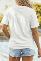 Faux Patchwork US Flag Casual Tee
