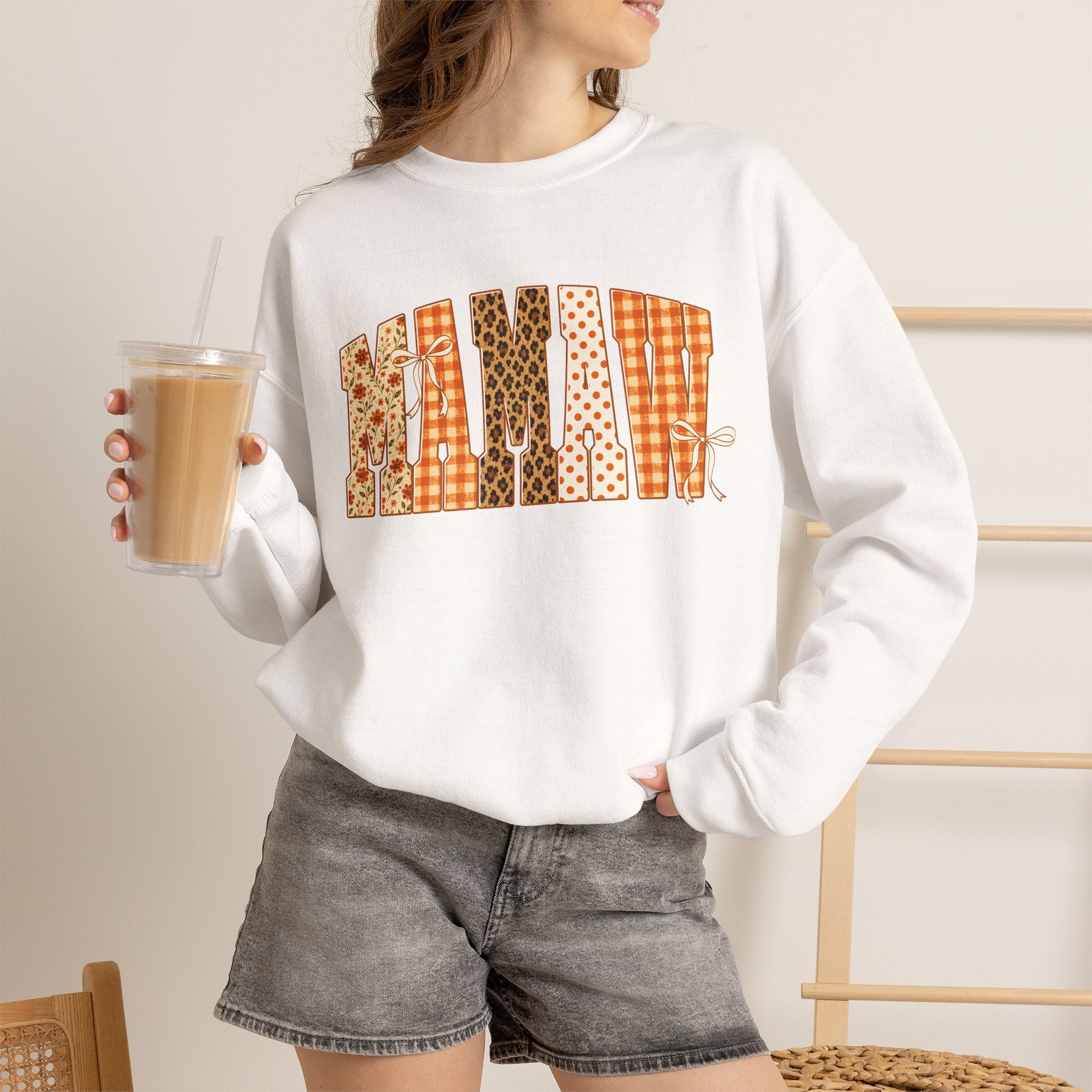 Mamaw Patchwork Crewneck Sweatshirt
