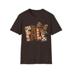 'FALL' Leopard & Plaid Bow T-Shirt