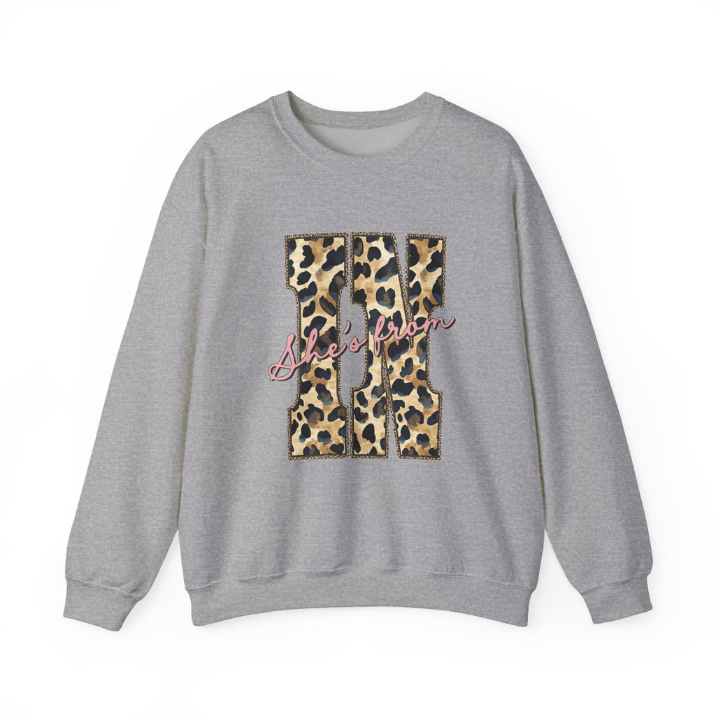 Leopard 'She's From' IN Crewneck