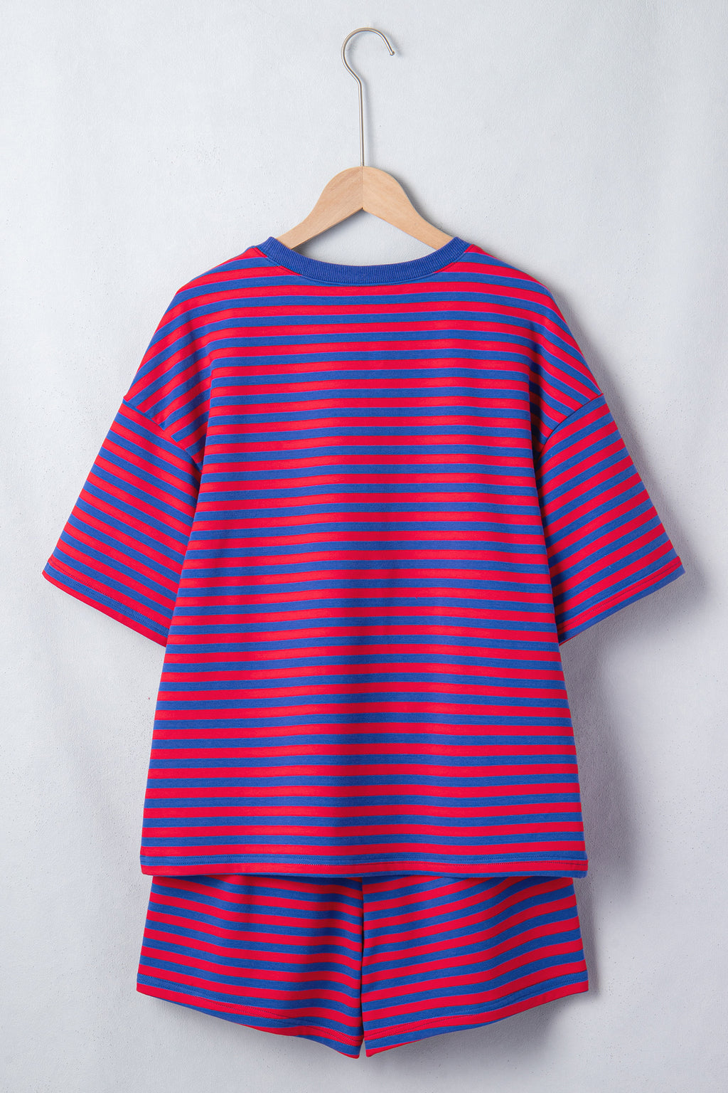 Striped Ribbed Cotton Two-Piece Pant Set