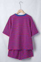 Striped Ribbed Cotton Two-Piece Pant Set