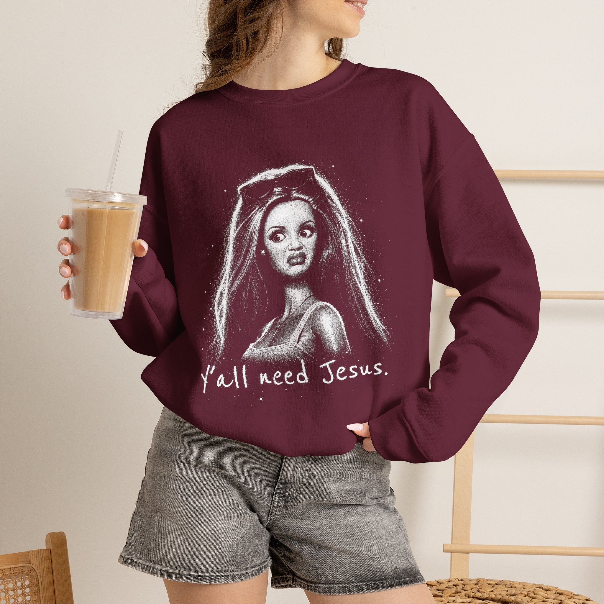 Y'all Need Jesus Crewneck Sweatshirt