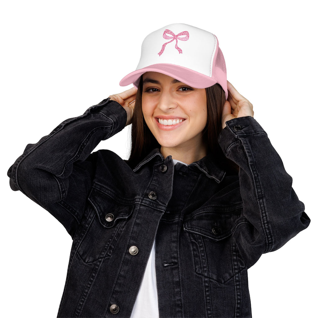 Pink Bow- Foam Trucker Hat