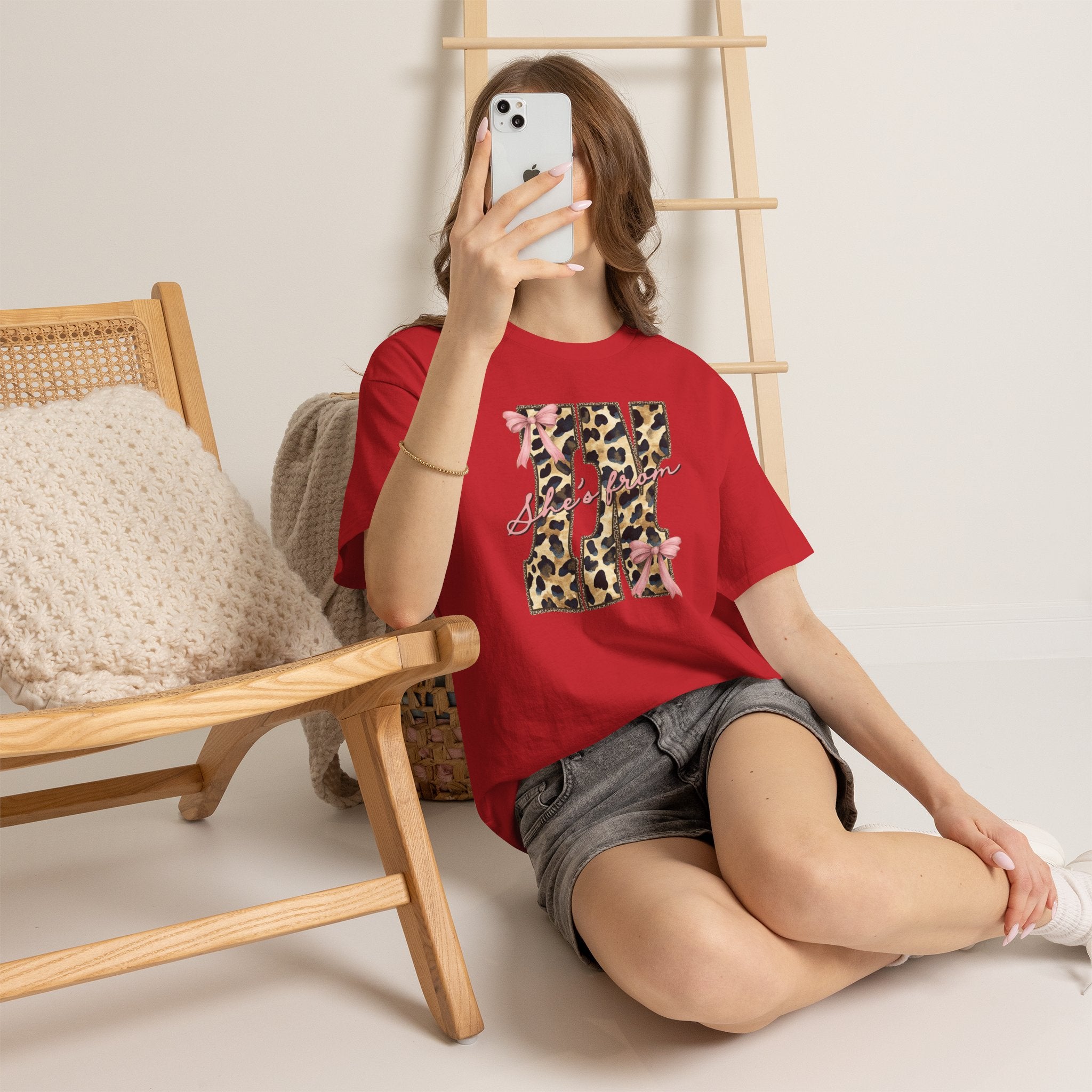Leopard 'She's From' IN T-shirt