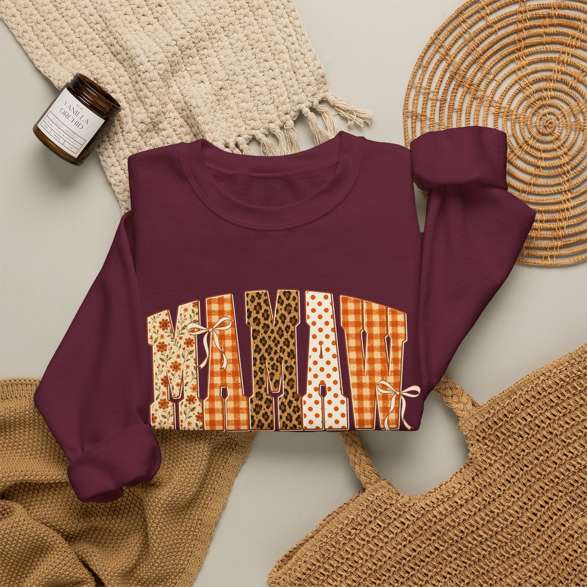Mamaw Patchwork Crewneck Sweatshirt
