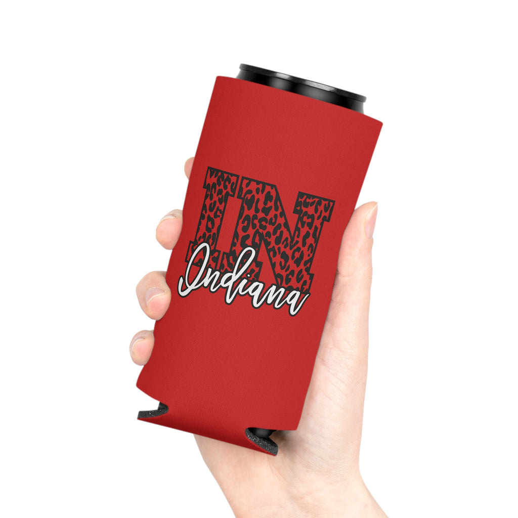 Indiana Leopard Print Double Sided Can Cooler