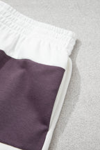 Chicory Coffee Exposed Seam Detail Half Sleeve Top Elastic Waist Shorts 2pcs Set